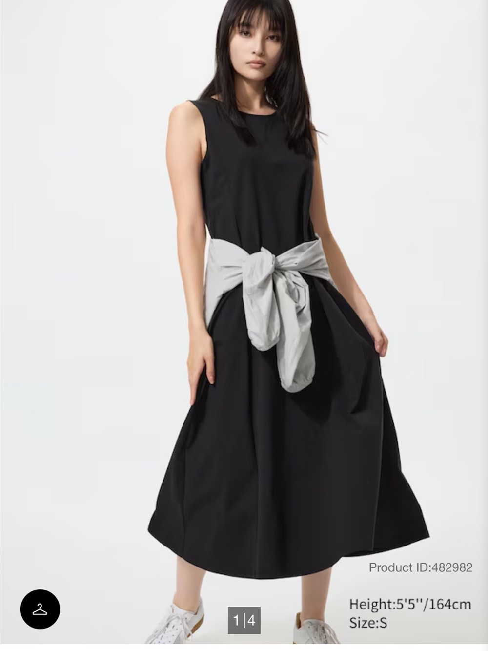 Uniqlo Ultra Stretch AIRism Black midi dress